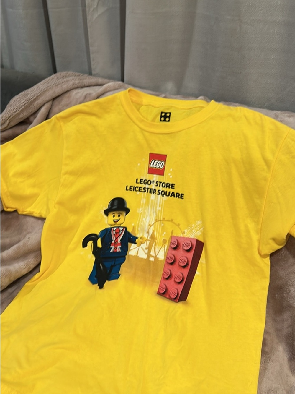 LEGO Yellow Leicester Square Graphic Tee with Minifigure Print